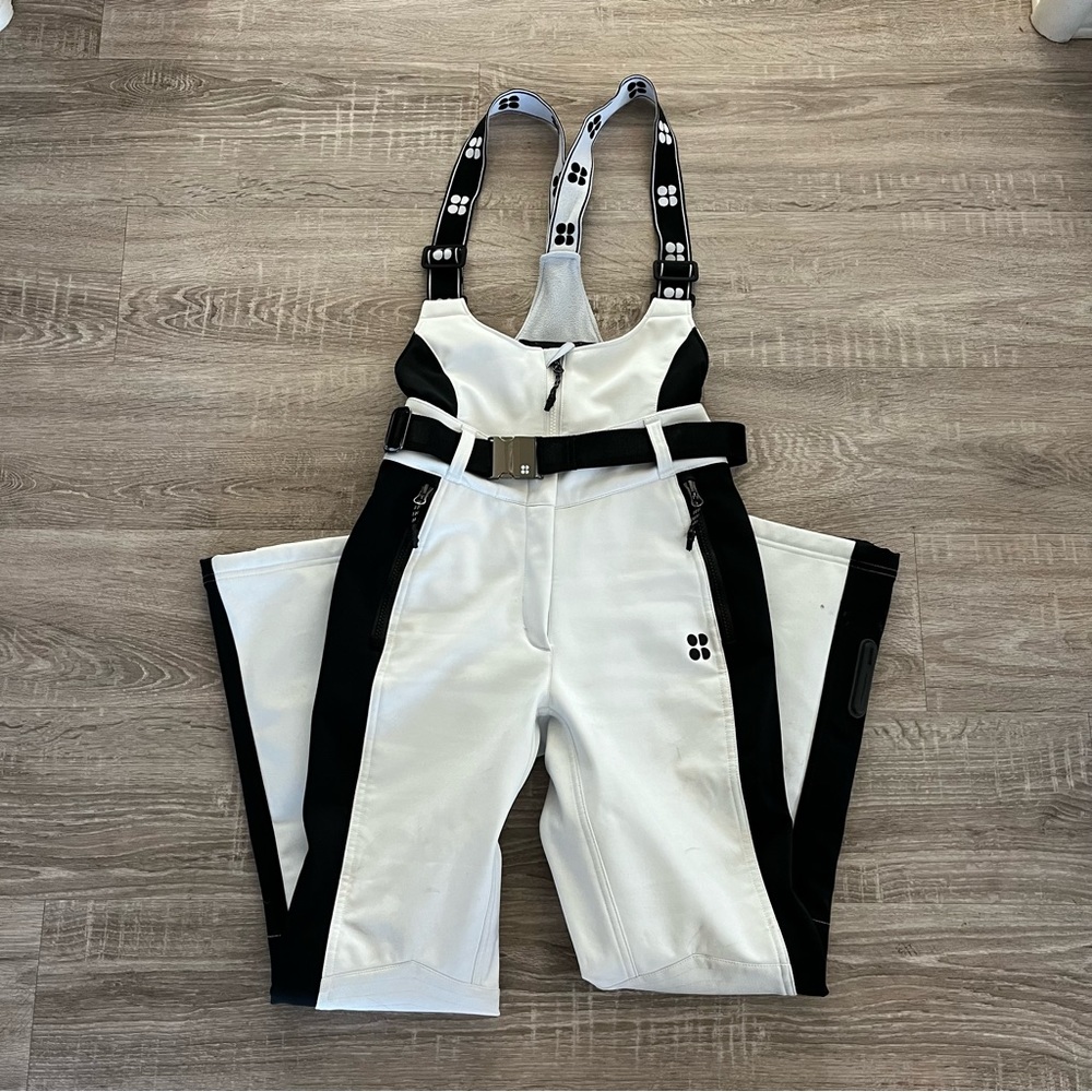 Sweaty Betty Astro softshell ski pants / salopettes in white